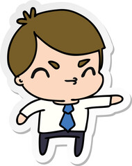 sticker cartoon of a kawaii cute boy