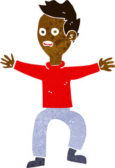 cartoon man panicking