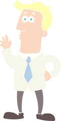 Fototapeta na wymiar flat color illustration of a cartoon businessman