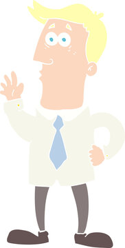 flat color illustration of a cartoon businessman