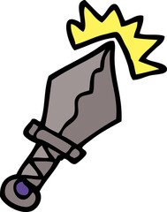 cartoon doodle sharp dagger