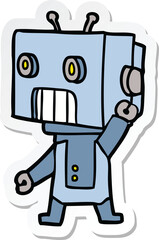 sticker of a cartoon robot