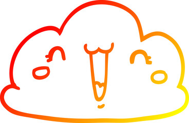 warm gradient line drawing cartoon cloud