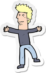 sticker of a cartoon stressed man