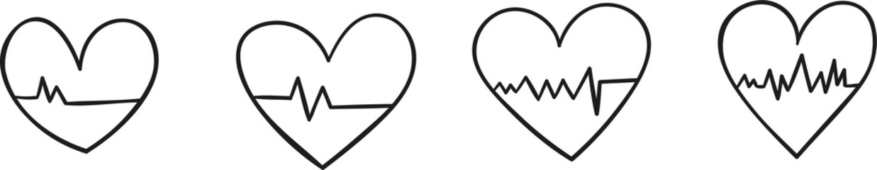 Heart rate zone hand draw outline style