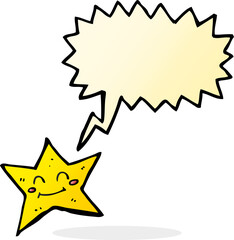 cartoon star character with speech bubble