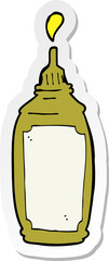 sticker of a cartoon mustard bottle
