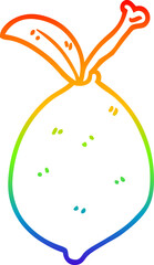 rainbow gradient line drawing cartoon lime fruit