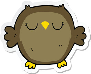 sticker of a cartoon owl