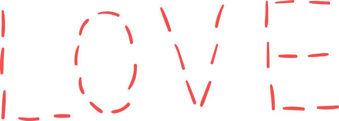Love word hand draw flat style