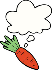 cartoon carrot and thought bubble