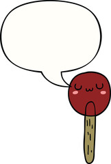 cartoon lollipop and speech bubble