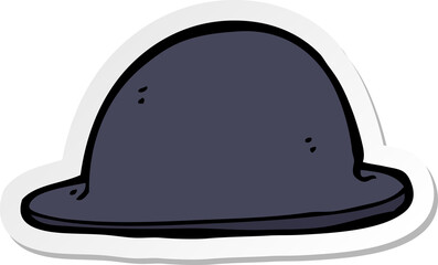 sticker of a cartoon old bowler hat