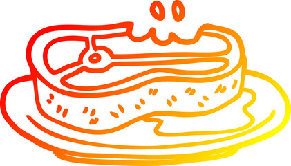warm gradient line drawing cartoon well cooked meat