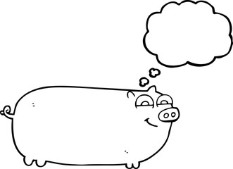 thought bubble cartoon pig