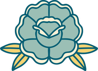 tattoo style icon of a flower