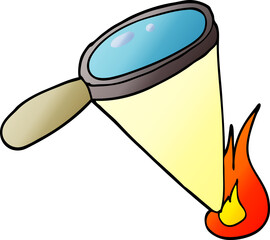 cartoon doodle magnifying glass