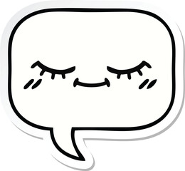 sticker of a cute cartoon speech bubble