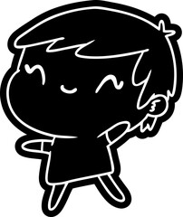 cartoon icon of a cute kawaii girl