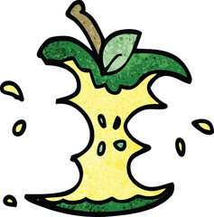 cartoon doodle juicy bitten apple