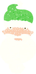 cartoon grim santa face