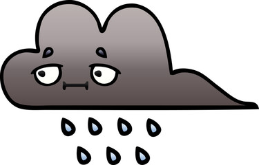 gradient shaded cartoon storm rain cloud