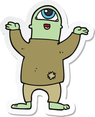 sticker of a cartoon halloween monster
