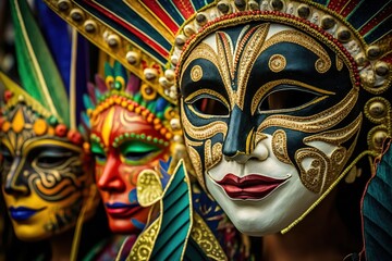 Beatifil and colorful mask display during the parade in Masskara Festival