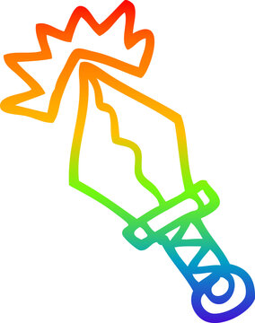recommend clip art: rainbow gradient line drawing cartoon small magical dagger