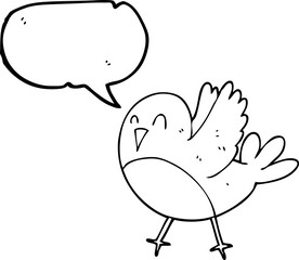 speech bubble cartoon bird