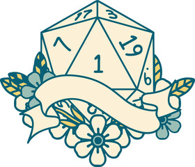 natural one d20 dice roll illustration
