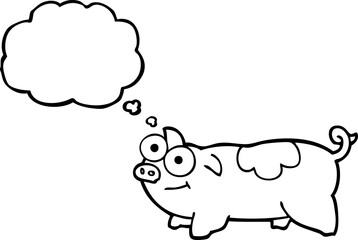 thought bubble cartoon pig