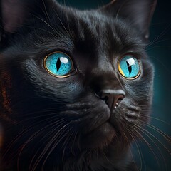 Detail of a brown cat portrait.