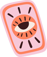 Hand drawn abstract doodle tarot card flat icon