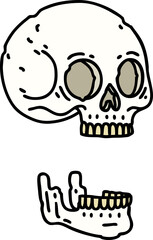 traditional tattoo of a skull