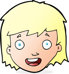 cartoon happy female face