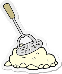 sticker of a cartoon potato masher