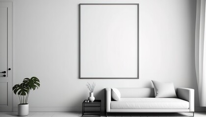 a big wall art frame mockup with white background, minimalist, white background, large frame, simple and elegant, bathroom interior, abstract design, clean lines, wall art in bathroom, bathroom decor,