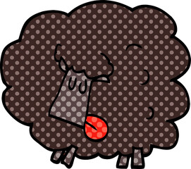 cartoon doodle black sheep
