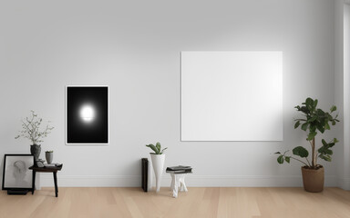 Rahmen/Poster mockup, Innenraum mit grauen Wänden