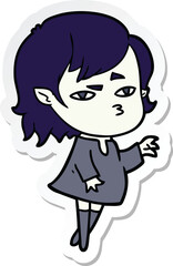 Obraz premium sticker of a cartoon vampire girl