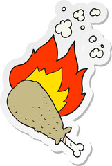 sticker of a cartoon cooked chicken leg