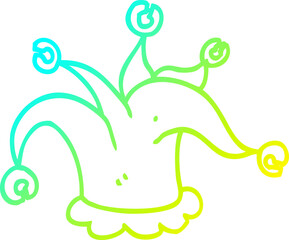 cold gradient line drawing cartoon jester hat