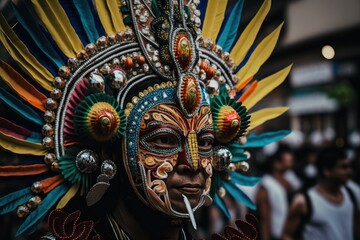 Masskara Festival street dance parade participant facing the camera