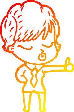recommend clip art: warm gradient line drawing cartoon woman with eyes shut