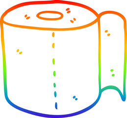 rainbow gradient line drawing cartoon toilet roll
