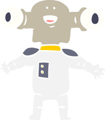 friendly flat color style cartoon alien