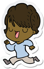 sticker of a cartoon woman talking