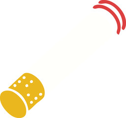 flat color retro cartoon cigarette stick