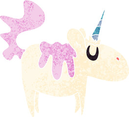 quirky retro illustration style cartoon unicorn